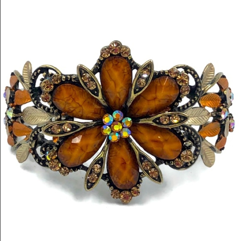 SDLZ Bracelet Statement Lattice Cuff Flower